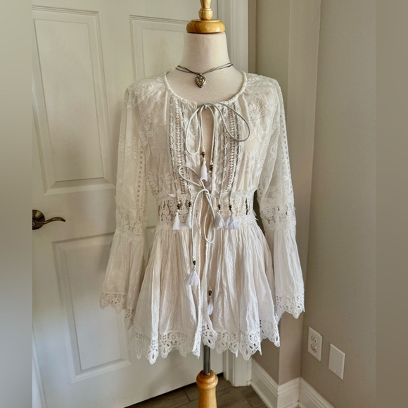 Barók Elegant White Lace Women Top